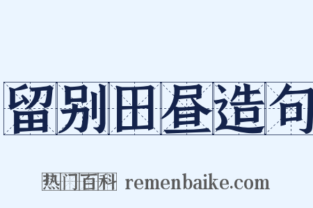 留别田昼造句是什么意思的图片